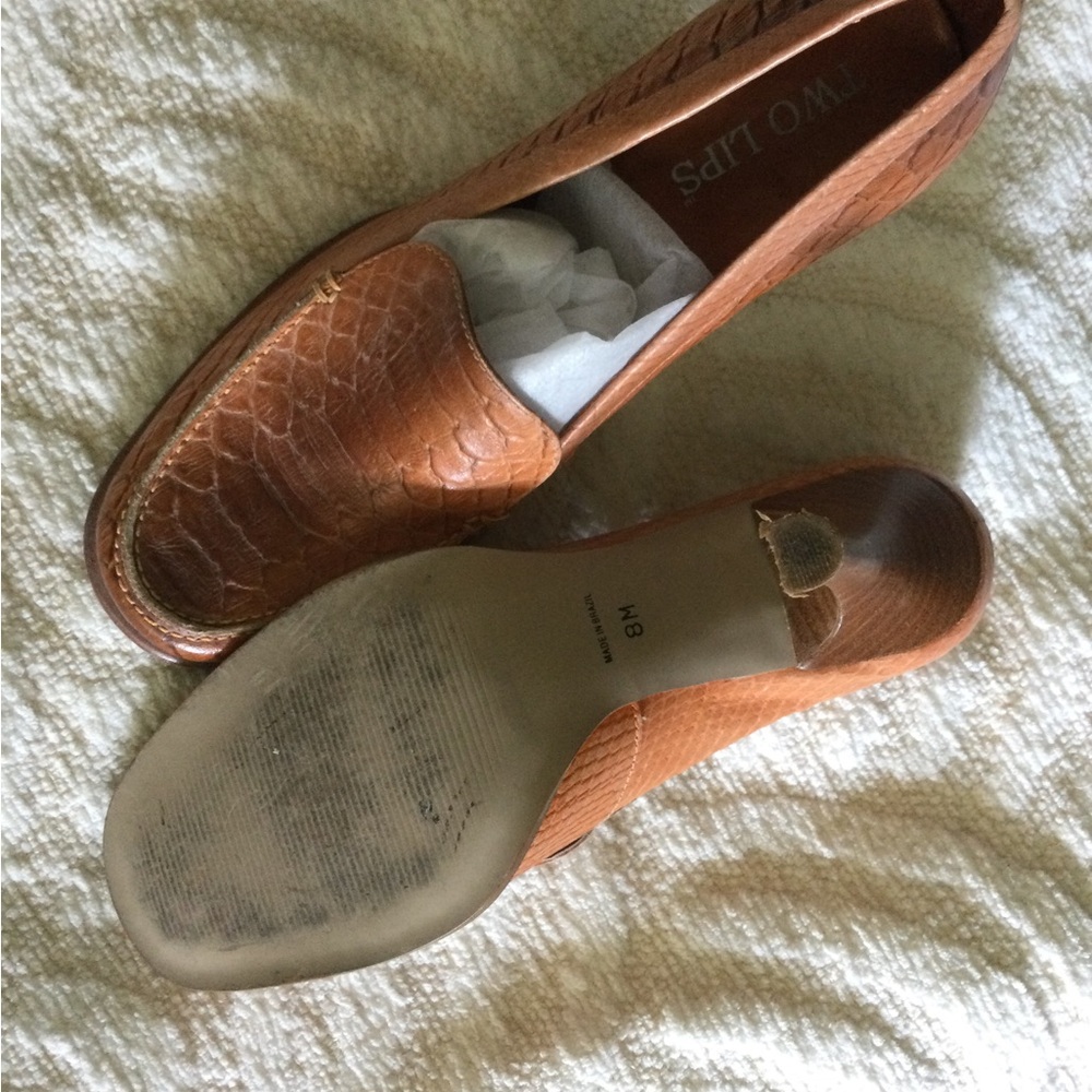 Brown Crocodile Pattern Heels Two Lips - image 3